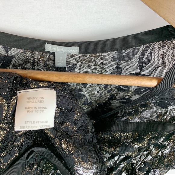 Charlotte Russe Ruffle Sleeve Sheer Lace Blouse - Picture 4 of 8